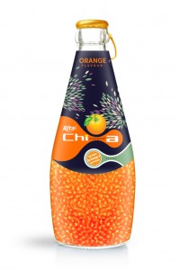 290ml Glass bottle Orange flavor Chia Seed Drink 1